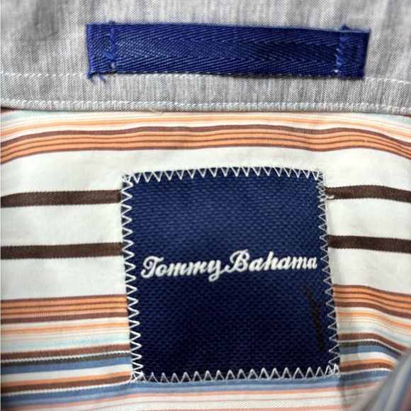 Tommy Bahama Striped Button Down Long Sleeve 100% Cotton Shirt - Picture 4 of 10